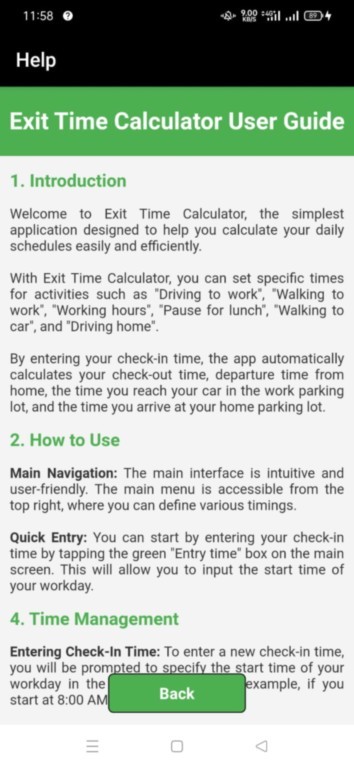 Exit Time Calculator